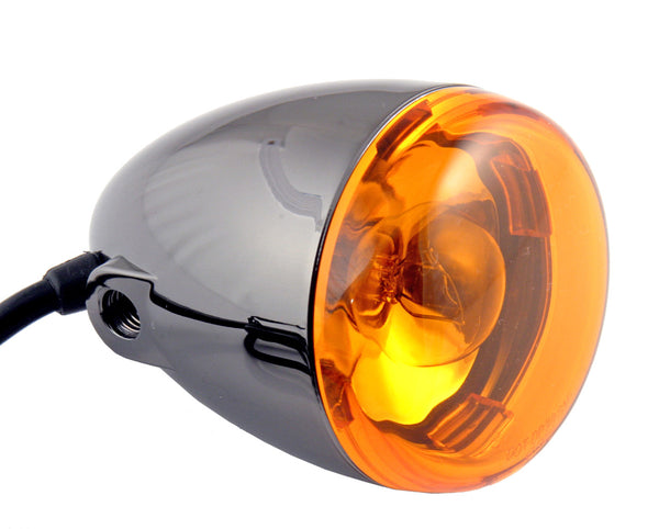 TURN SIGNAL ASSEMBLY BULLET STYLE BLACK NICKEL