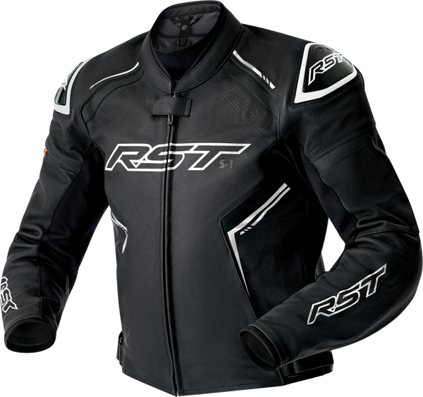 S1 D3O LEATHER JACKET BLK/WHI