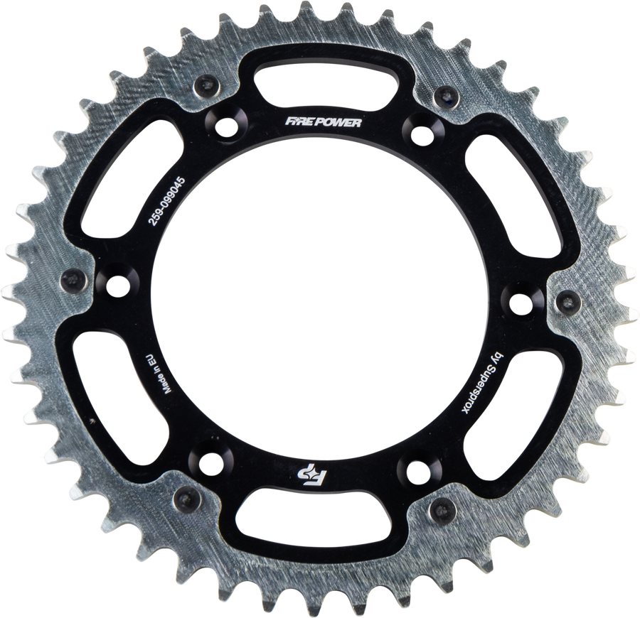 REAR SPROCKET HYBRID 45T BLK/SIL | FPH-990-45-BLK