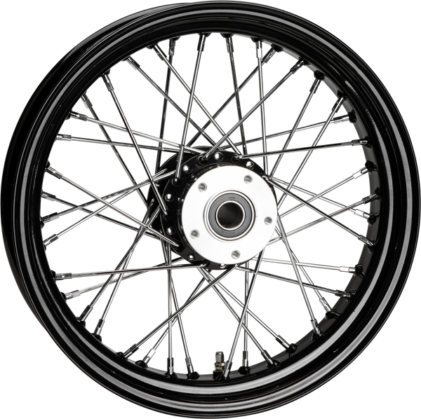 FR 40-SPK DD BLACK 16X3.5 FLT-HUB 1" AXL 00 LTR