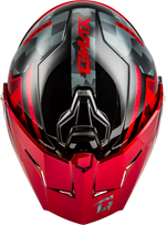 MD-74 STRIKER MODULAR HELMET W RED SHIELD BLK/GRY/RD MTLC