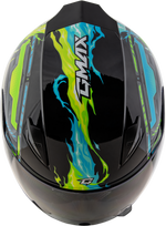 YOUTH GM-49Y CHARGE HELMET BLACK/BLUE/GREEN YS
