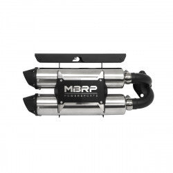 DUAL STACKED SLIP-ON SYSTEM W/ PERFORMANCE MUFFLER BLK TIP | AT-9522PT
