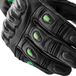 S1 GLOVE BLK/FLO-GREEN LEATHER