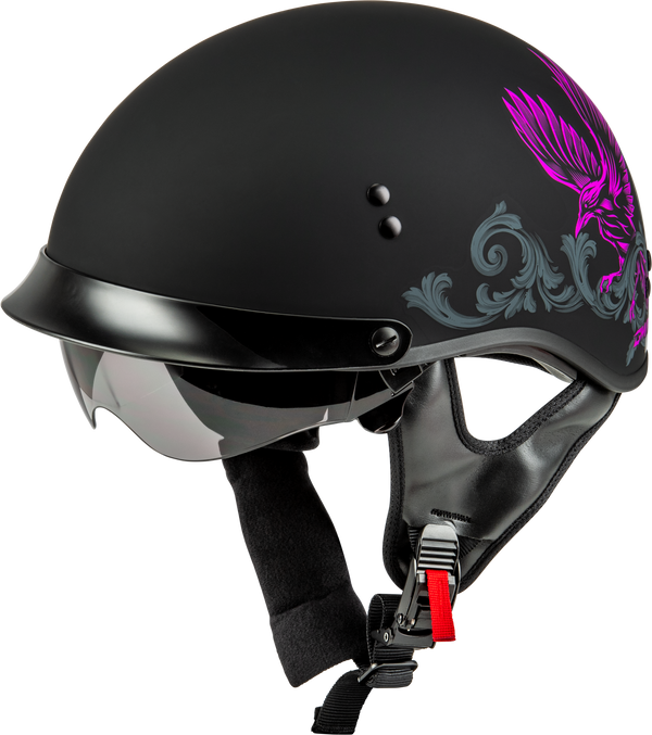 HH-65 CORVUS HELMET W/PEAK MATTE BLACK/PURPLE/GREY