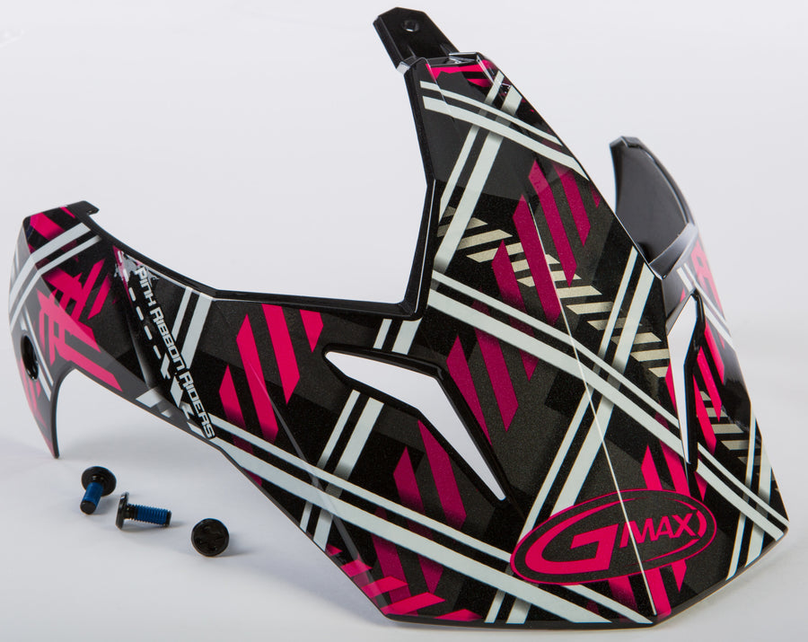 VISOR W/SCREWS PINK RIBBON RIDERS PLAID BLACK/PINK GM-11 | G011095