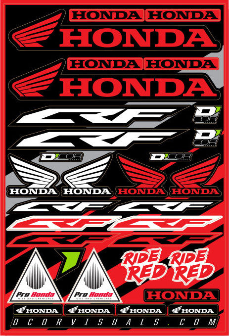 HONDA DECAL SHEET 12"X18" | 40-10-100