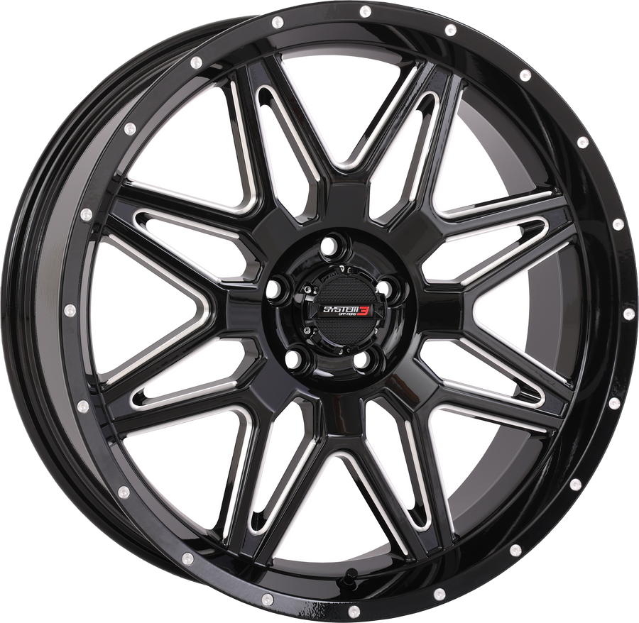ST7 WHEEL 20X7 4+3 (+10MM) 5/4.5 GLOSS BLACK MILLED | 20S3-7255