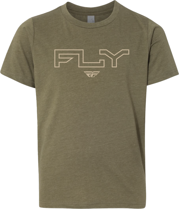 YOUTH FLY EDGE TEE MILITARY GREEN YL | 354-0312YL