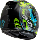 YOUTH GM-49Y CHARGE HELMET BLACK/BLUE/GREEN YS