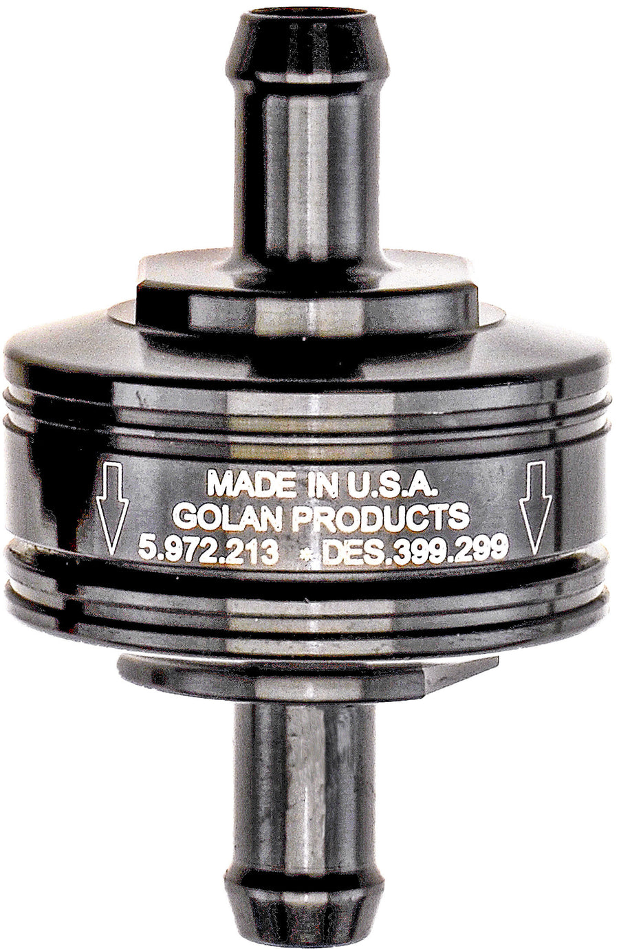SUPER MINI FUEL FILTER BLACK 5/16" BARB FITTING