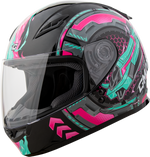 YOUTH GM-49Y CHARGE HELMET BLACK/PINK/AQUA YL