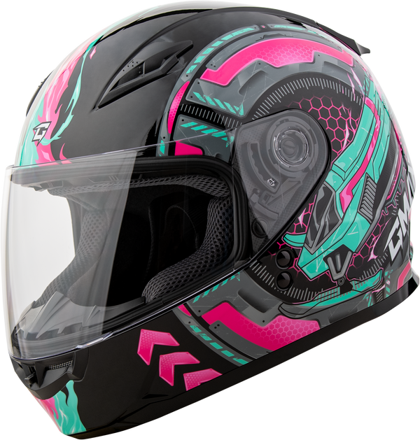 GM-49Y CHARGE HELMET BLACK/PINK/AQUA