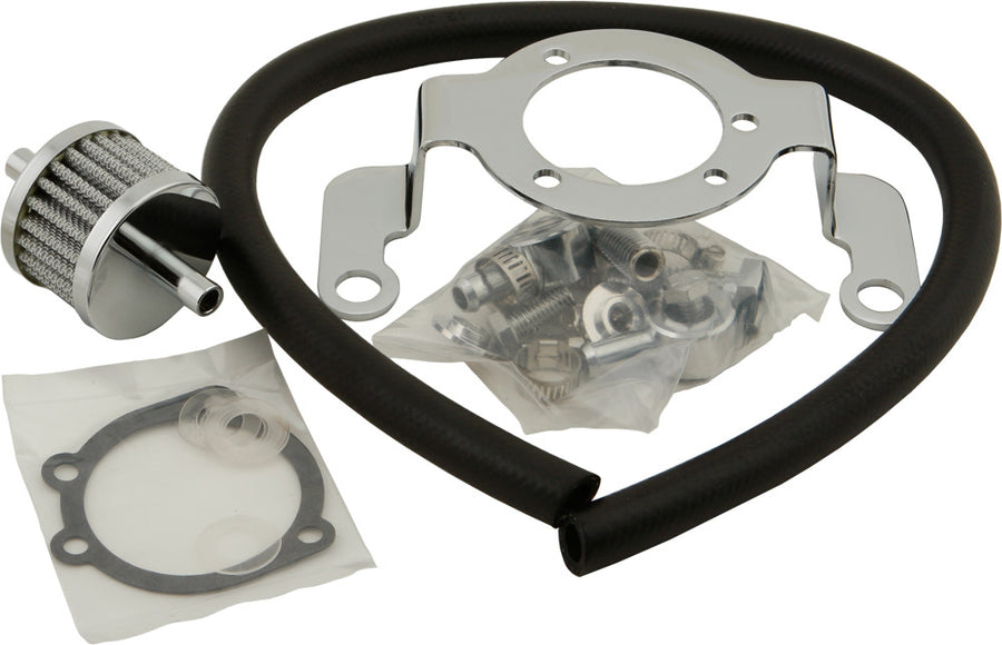 COMPLETE MNT KIT BREATHER HOSE CHROME BIGTWIN 93-17 NON-TBW | 120040