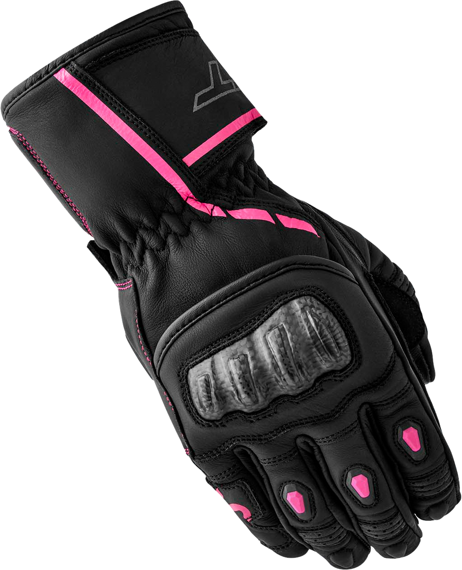 WOMENS S1 GLOVE BLACK/PINK LEATHER