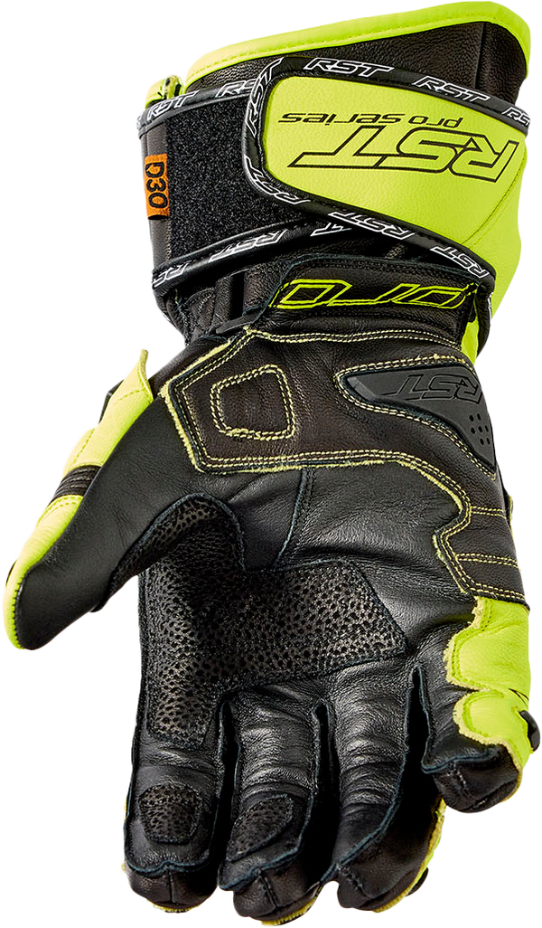 PRO SERIES GP D3O GLOVES BLACK/FLO YELLOW LEATHER