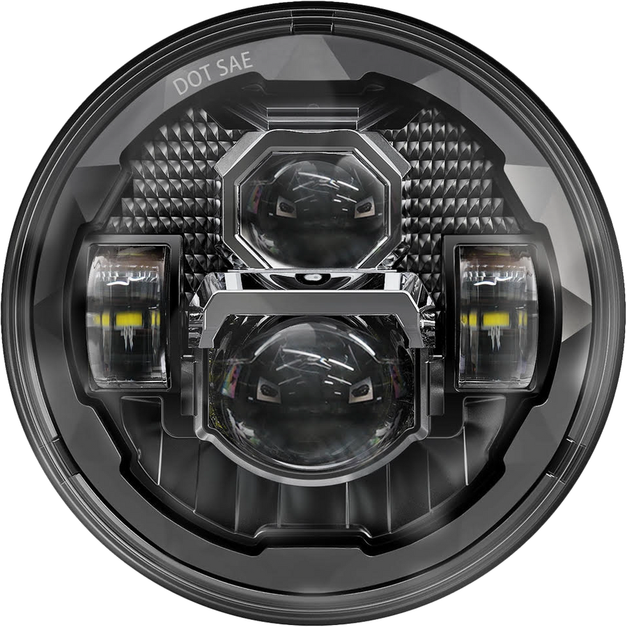 7" LED HEADLIGHT RUGGED ULTRA VIEW BLACK