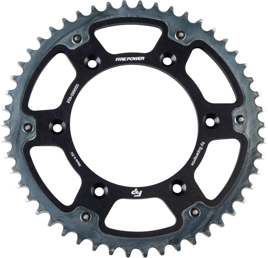 REAR SPROCKET HYBRID 50T BLK/SIL | FPH-990-50-BLK