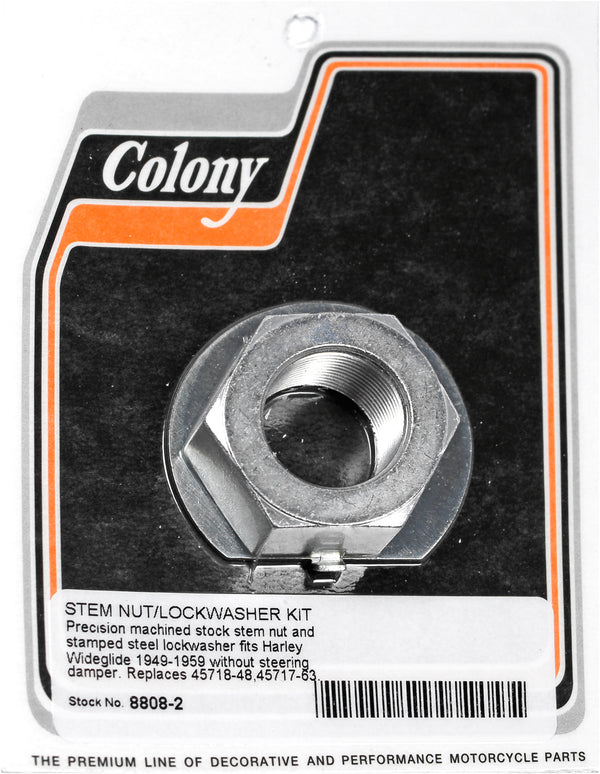 CHROME STEM NUT & LOCK WASHER KIT | 8808-2