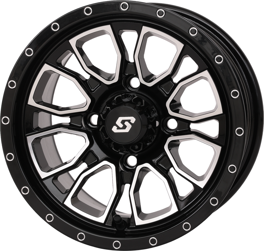 FUSION WHEEL 12X7 5+2 4/110 GLOSS BLK/MACHINED | 570-9104
