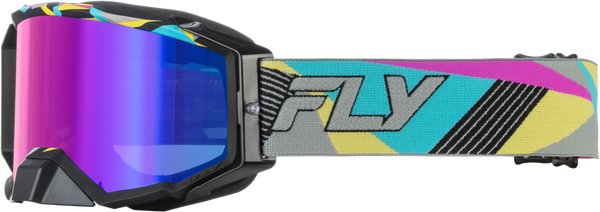 ZONE ELITE RETRO GOGGLE NEON W/ MAGENTA MIRROR/BLUE LENS