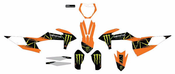 CMPLT KIT MONSTER ENERGY SLASH WHITE BG | 20-30-131