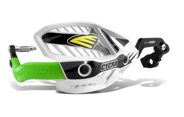CRM WRAP AROUND HANDGUARDS 1-1/8" CLAMP - WHITE/GREEN