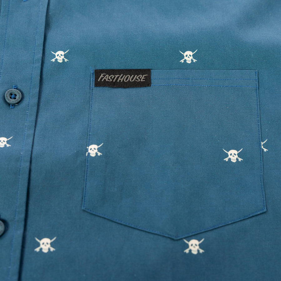 JASPER SS BTNUP SHIRT BLU