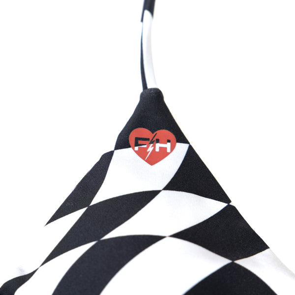 WM TRIP BIKINI TOP BK/WT 2X