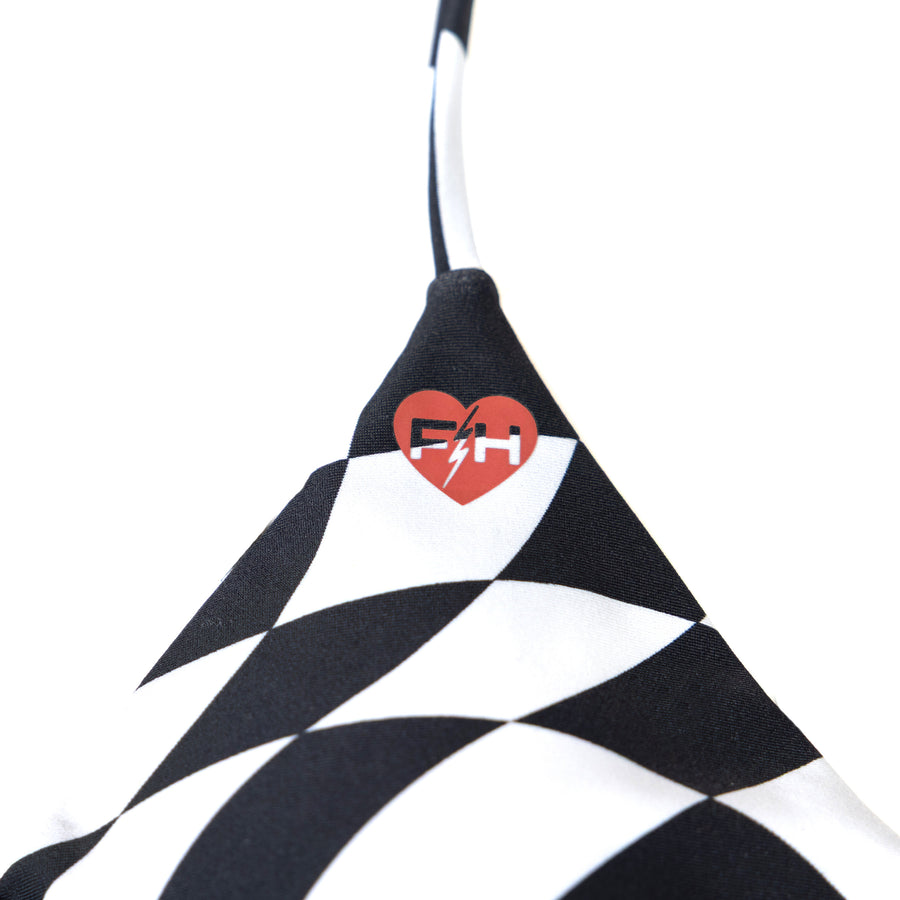 WM TRIP BIKINI TOP BK/WT 2X
