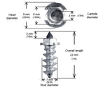 3/4"-18MM SHOULDER SCREW STUDS QTY 200