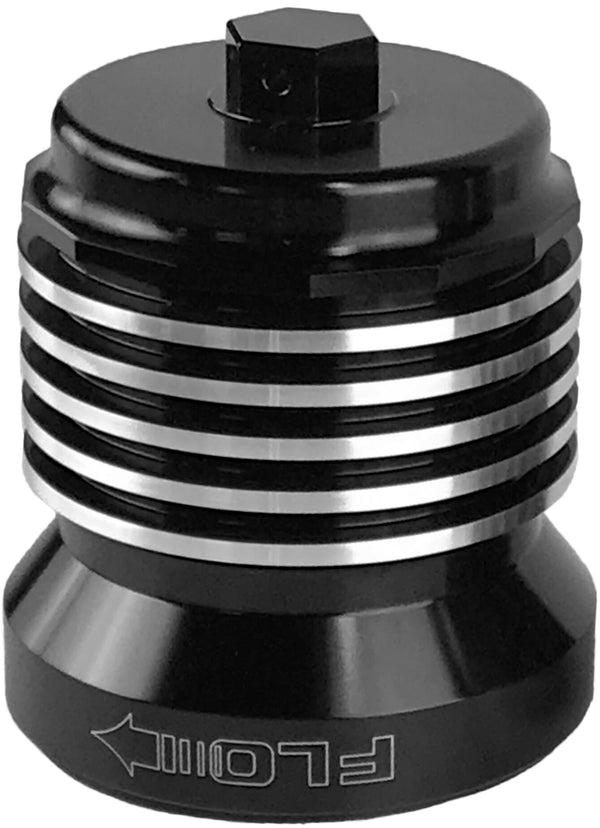 FLO REUSUABLE OIL FILTER BLACK/POLISHED FINS