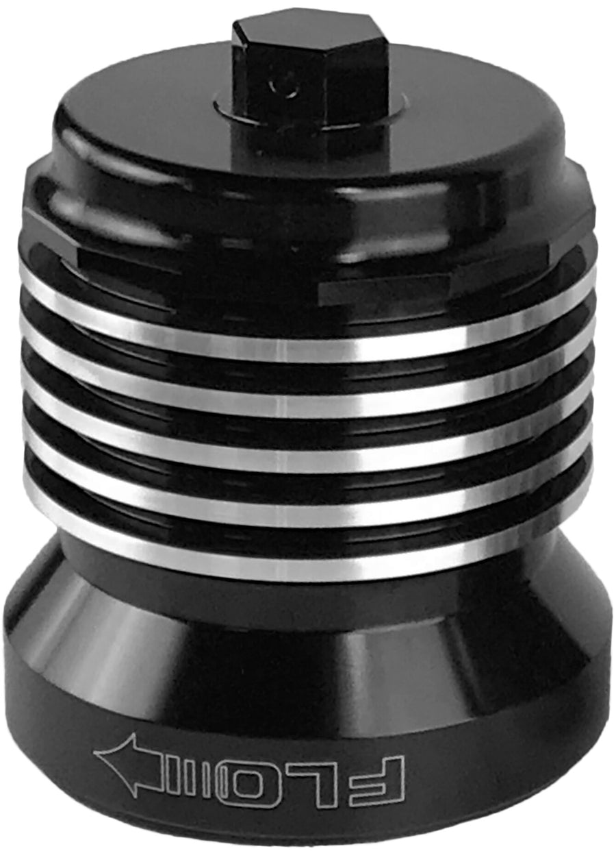 FLO REUSUABLE OIL FILTER BLACK/POLISHED FINS
