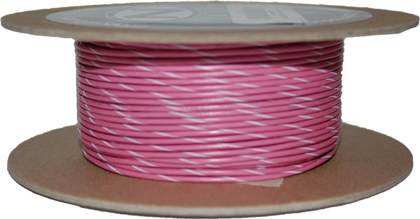 #18-GAUGE PINK/WHITE STRIPE 100' SPOOL OF PRIMARY WIRE