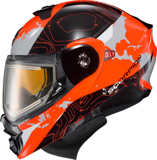 EXO-AT960 COLD WEATHER HELMET TOPOGRAPHIC HI-VIZ ORG