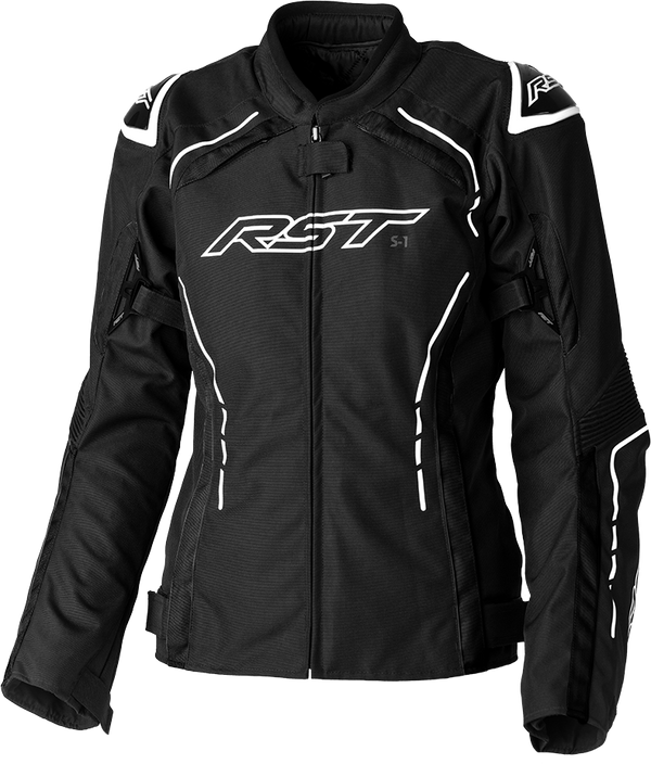 LADIES S1 CE JACKET BLACK/WHITE TEXTILE