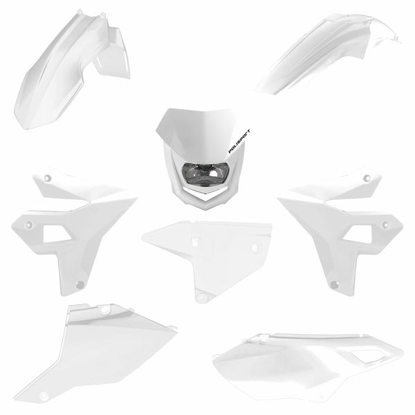 FULL PLASTIC  KIT W/ HEADLIGHT SUZUKI DR400 WHITE