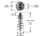 18MM STANDARD SCREW STUDS QTY 100 | ST-18100R