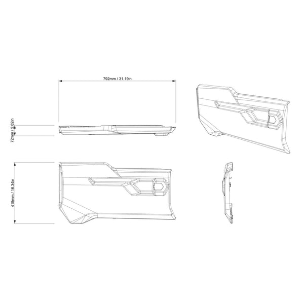 Can-Am Defender Rear Right Door Trim - Stealth Black