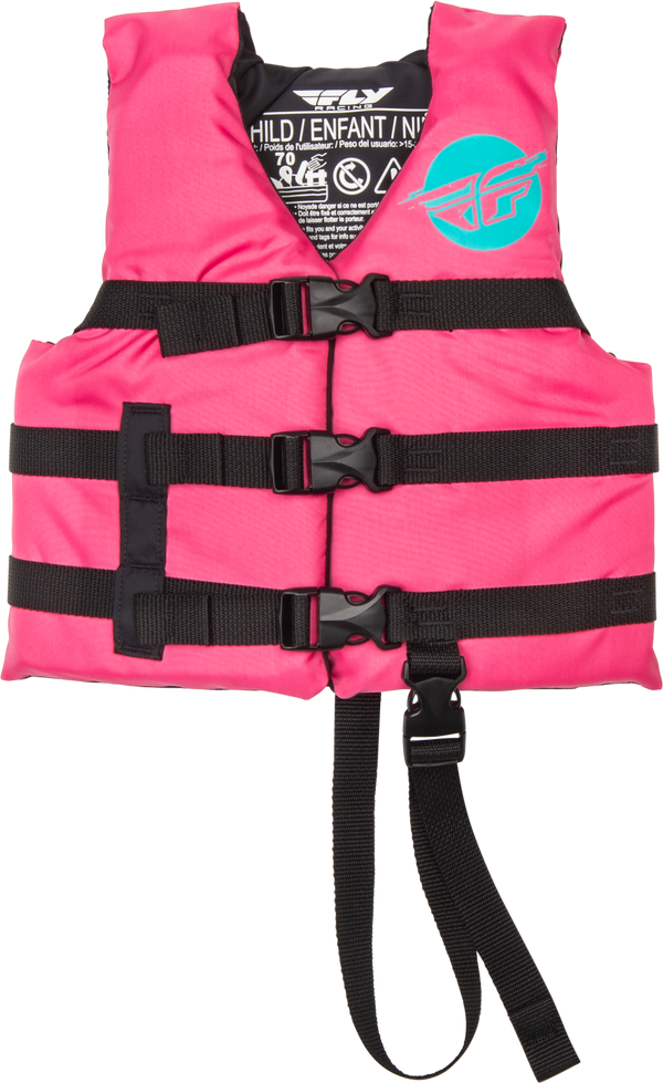 CHILD FLOTATION VEST NEON PINK/TEAL | 221-30320