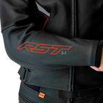 S1 D3O LEATHER JACKET BLK/GRY/RED SM