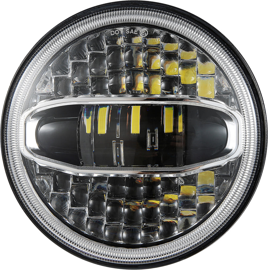 7" LED HEADLIGHT W/CHROME MOUNTING BRACKET | HD7NWC