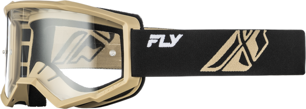 YOUTH FOCUS GOGGLE BLACK/KHAKI W/ CLEAR LENS