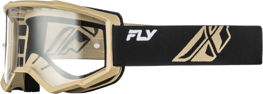 YOUTH FOCUS GOGGLE BLACK/KHAKI W/ CLEAR LENS