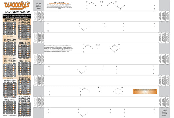 STUD TEMPLATE 2.52" 2 PLY | 252T-TEMP