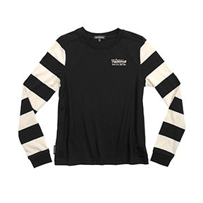 YTH JBREAK STRIPE TEE BK