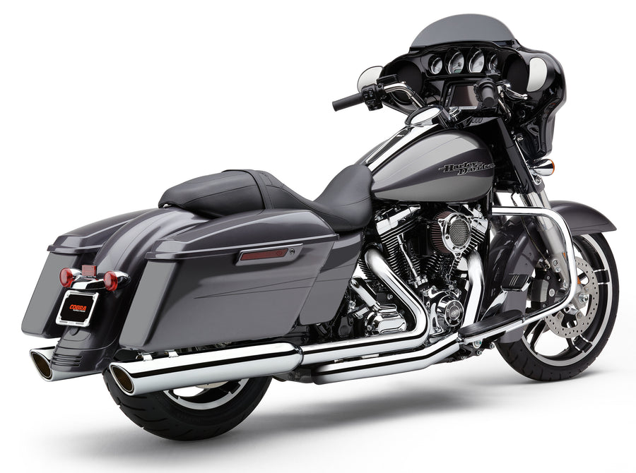 909-TWINS 4" SLIP-ONS CHROME FLH/FLT 95-16