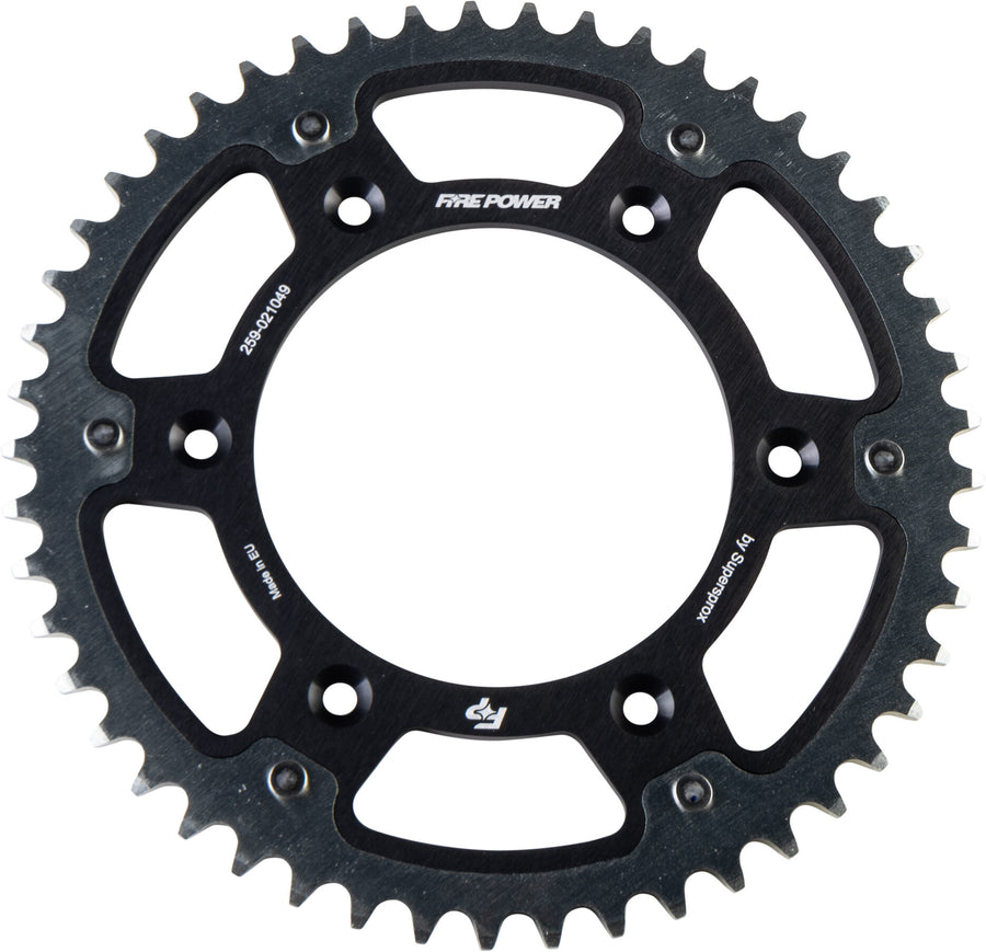 REAR SPROCKET HYBRID 49T BLK/SIL | FPH-210-49-BLK
