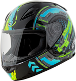YOUTH GM-49Y CHARGE HELMET BLACK/BLUE/GREEN YS