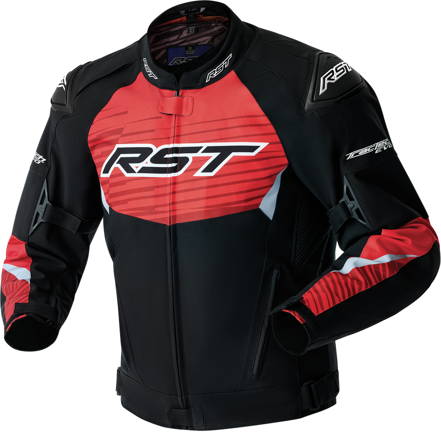 TRACTECH EVO D3O JACKET BLACK/FLO RED TEXTILE